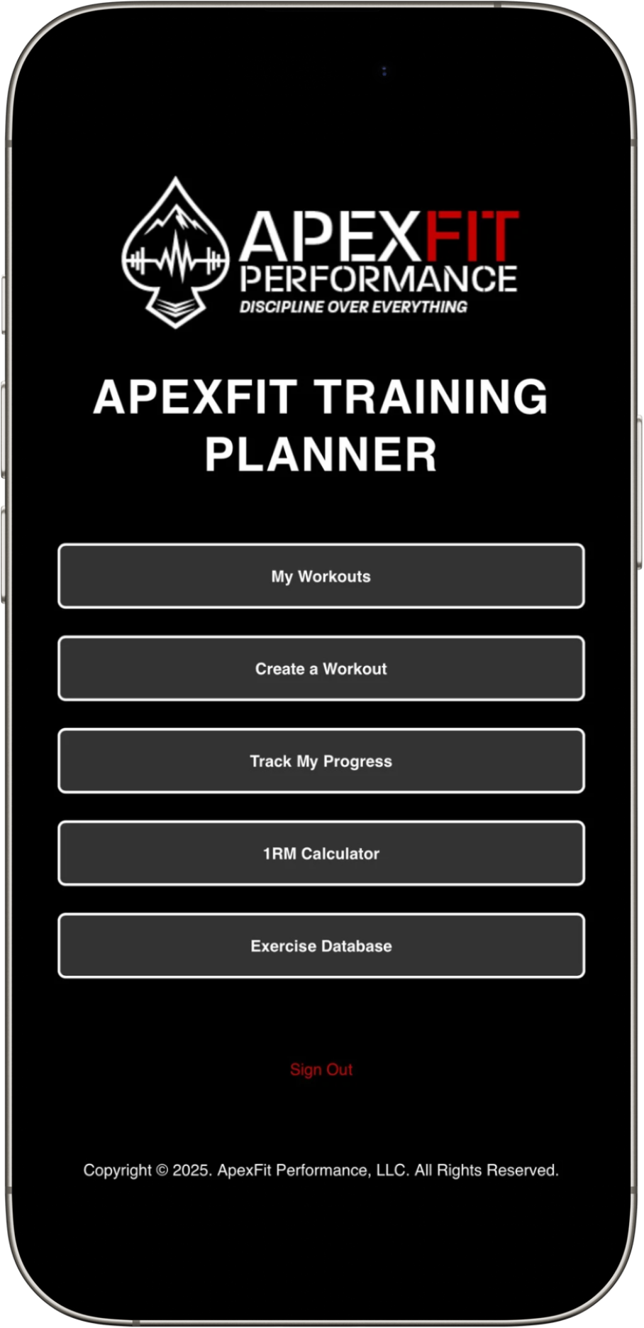 ApexFit Training Planner